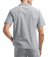 Buffalo David Bitton Salaman Camp Collar Button Front Stripe Top