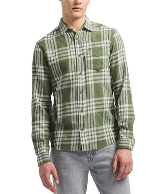 Buffalo David Bitton Saroz Long Sleeve Contrast Plaid Button Front Shirt
