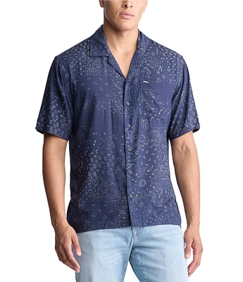 Buffalo David Bitton Short Sleeve Paisley Bandana Print Woven Shirt