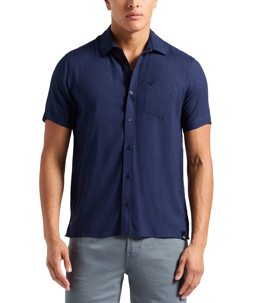 Buffalo David Bitton Sirilo Solid Short Sleeve Woven Shirt