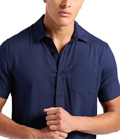 Buffalo David Bitton Sirilo Solid Short Sleeve Woven Shirt