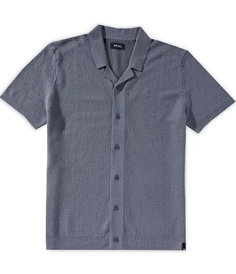 Buffalo David Bitton Wasko Men's Cable-Knit Short-Sleeve Button-Up Polo Shirt