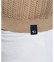 Buffalo David Bitton Wasko Textured Cable Knit Short Sleeve Polo Shirt