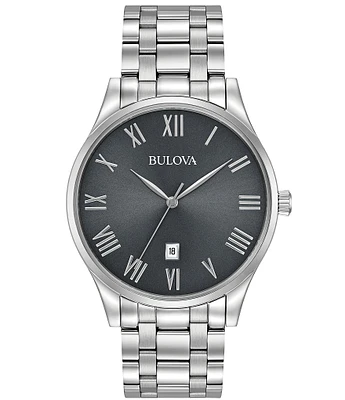 Bulova Classic Collection Men's Quartz Analog Stainless Steel Bracelet Watch