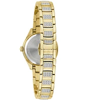 Bulova Crystal Collection Women's Gold Tone Quartz Analog Bracelet Watch