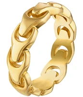 Bulova Men's 14K Gold Tone Sterling Silver Chain Band Ring