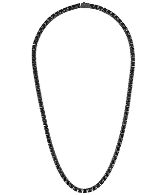 Bulova Men's Black Tone Sterling Silver Tennis Chain Necklace