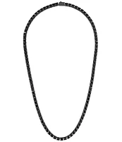 Bulova Men's Black Tone Sterling Silver Tennis Chain Necklace