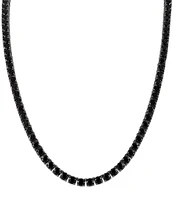 Bulova Men's Black Tone Sterling Silver Tennis Chain Necklace