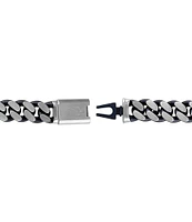 Bulova Men's Blue Tone Stainless Steel Chain Bracelet