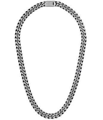 Bulova Men's Blue Tone Stainless Steel Chain Necklace