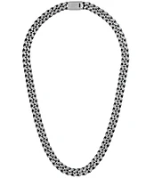 Bulova Men's Blue Tone Stainless Steel Chain Necklace