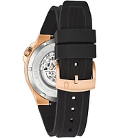 Bulova Men's Classic Automatic Black Dial Silicone Strap Watch