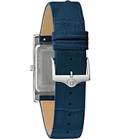 Bulova Men's Classic Three Hand Analog Blue Leather Strap Watch