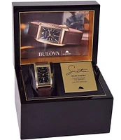 Bulova Men's Classic Three Hand Automatic Brown Leather Strap Watch