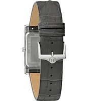 Bulova Men's Classic Three Hand Gray Leather Strap Watch