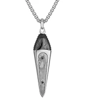 Bulova Men's Dagger Stainless Steel Long Pendant Necklace