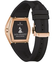 Bulova Men's GRAMMY Gemini Black Silicone Strap Watch