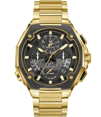 Bulova Men's Precisionist Chronograph Gold Tone Stainless Steel Bracelet Watch