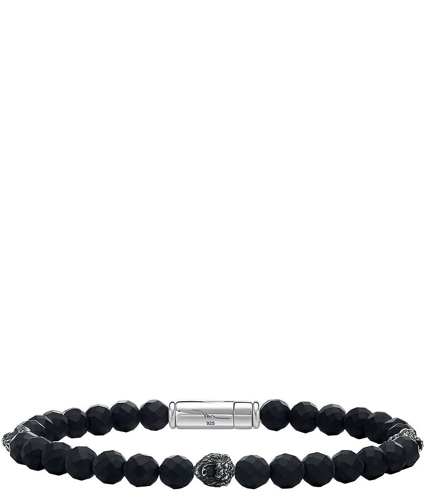 Bulova Men's Sterling Silver Beaded Line Bracelet