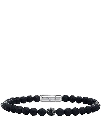 Bulova Men's Sterling Silver Beaded Line Bracelet