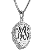 Bulova Men's Three-Dimensional Lion Head with Diamonds Stainless Steel Long Pendant Necklace
