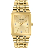 Bulova Modern Quadra Collection Men's Analog Gold Tone Stainless Steel Bracelet Watch