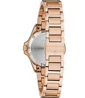 Bulova Women's Marine Star Series L Quartz Rose Gold Stainless Steel Bracelet Watch