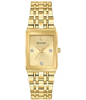 Bulova Women's Quadra Quartz Analog Gold Tone Stainless Steel Bracelet Watch