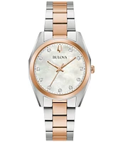 Bulova Women's Surveyor Classic Quartz Analog Two Tone Stainless Steel Bracelet Watch