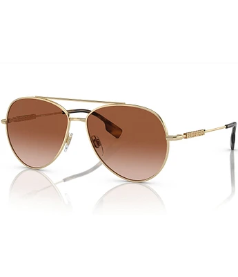 Burberry Unisex Be3147 58mm Aviator Sunglasses