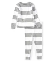 Burt's Bees Baby 12-24 Months Long-Sleeve Rugby Stripe 2-Piece Pajamas Set