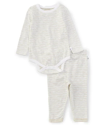 Burt's Bees Baby Boys Newborn-12 Months Long Sleeve Striped Bodysuit & Striped Pant Set