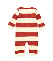 Burt's Bees Baby Boys Newborn-18 Month Holiday Stripe Henley Jumpsuit