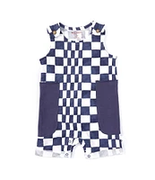 Burt's Bees Baby Boys Newborn-24 Months Sleeveless Checked Shortalls