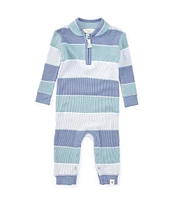 Burt's Bees Baby Boys Newborn-24 Months Stripe Quarter Zip Coverall