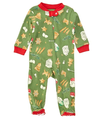 Burt's Bees Baby Boys Newborn-6 Months Long Sleeve Holiday Cookies Christmas Footed Coverall