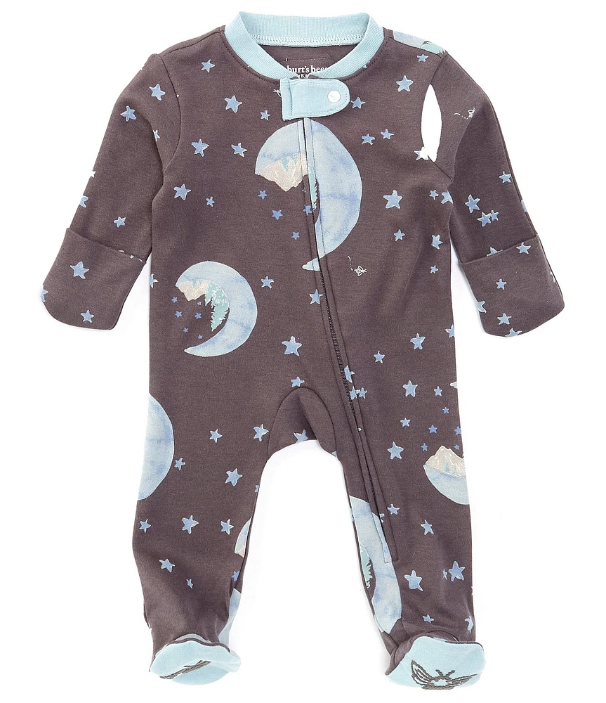 Burt's Bees Baby Boys Newborn-6 Months Long Sleeve Moonlit Forest Footed Coverall