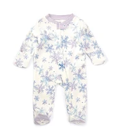 Burt's Bees Baby Boys Newborn-6 Months Long Sleeve Snowflake Flurries Footie Coverall