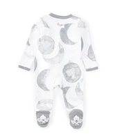 Burt's Bees Baby Boys Newborn-9 Months Long-Sleeve Hello Moon Footed Coverall