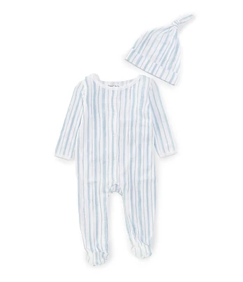 Burt's Bees Baby Boys Newborn-9 Months Long-Sleeve Striped Footie Coverall