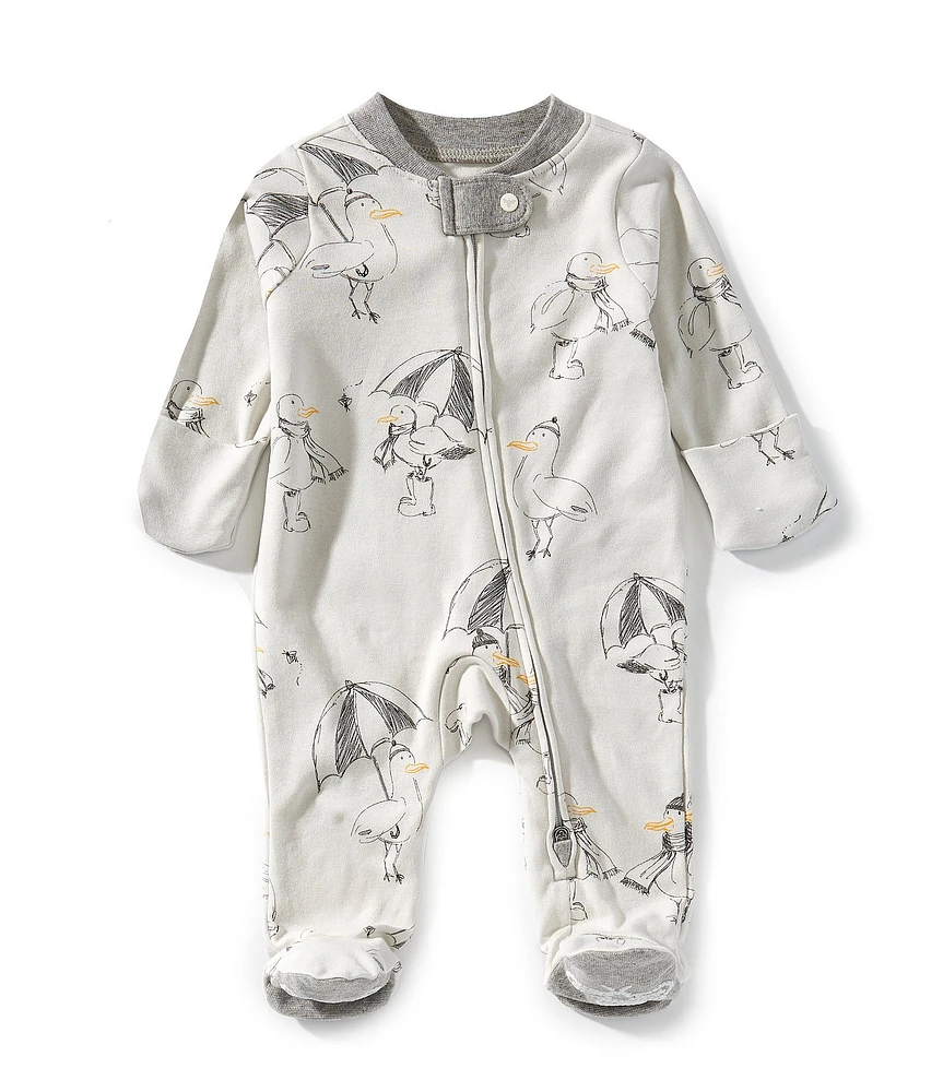 Burt's Bees Baby Boys Long Sleeves Silly Seagulls Sleep & Play Footie