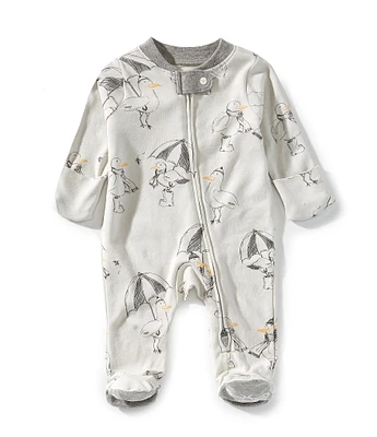 Burt's Bees Baby Boys Long Sleeves Silly Seagulls Sleep & Play Footie