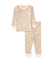 Burt's Bees Baby Girls 12-24 Months Long-Sleeve Whimsical Floral Pajama Top & Matching Pajama Pant Set