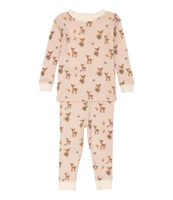 Burt's Bees Baby Girls 12-24 Months Snug-Fit Oh Deer 2-Piece Pajamas Set