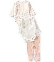 Burt's Bees Baby Girls Ditsy Floret Bodysuit & Pant 3 Piece Set