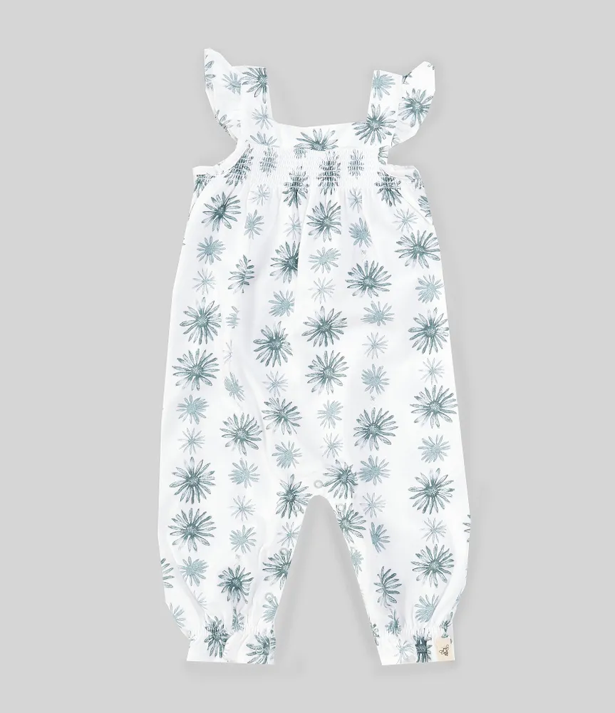 Burt's Bees Baby Girls Newborn-24 Months Desert Daisies Smocked Jumpsuit