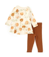 Burt's Bees Baby Girls Newborn-24 Months Long Sleeve Thanksgiving Pumpkin Tunic Top & Solid Leggings Set