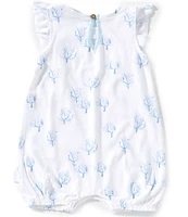 Burt's Bees Baby Girls Newborn-24 Months Sleeveless Coral-Printed Romper