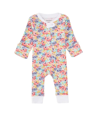 Burt's Bees Baby Girls Newborn-9 Months Long Sleeve Mini Hibiscus Printed Coverall